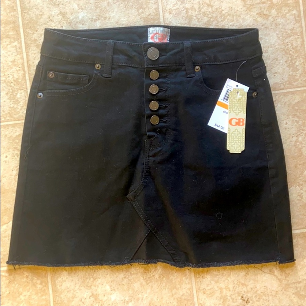 Gianni Bini Black Denim Mini Skirt (juniors)